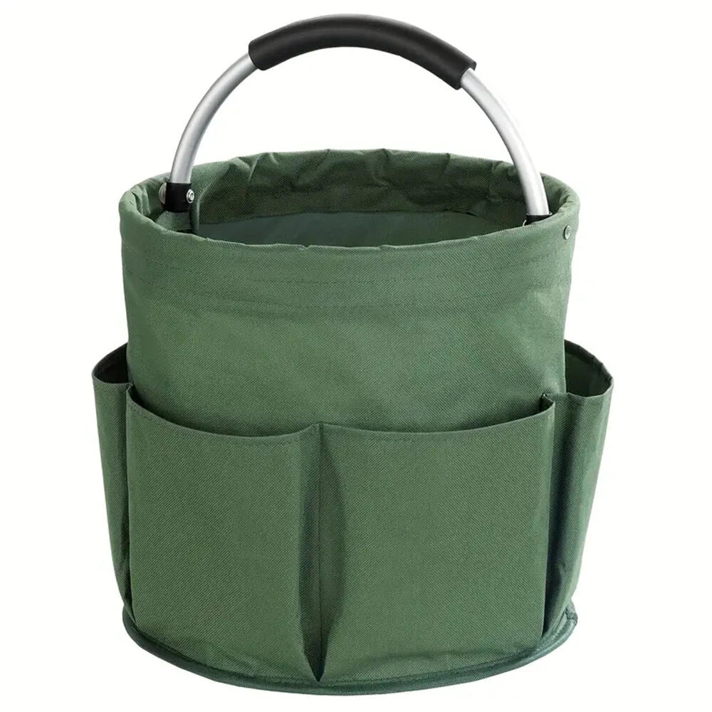 Green 17 L Fabric Organizer Basket with Carry Handle